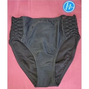 Swimsuits For All high-waisted black bikini bottom